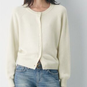 Aritzia Wilfred Ivory Button-Up Cardigan